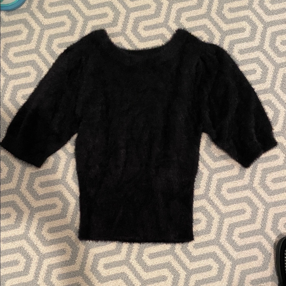 Aqua Girls Black Fuzzy Knit